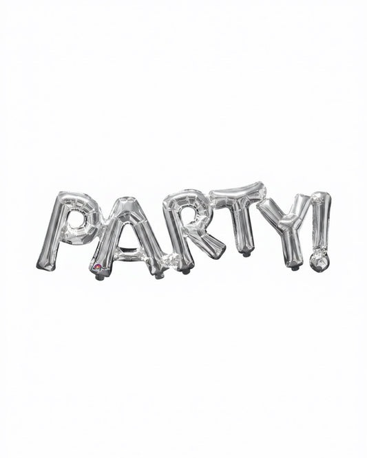33" Jumbo Silver "Party Foil Balloon Banner