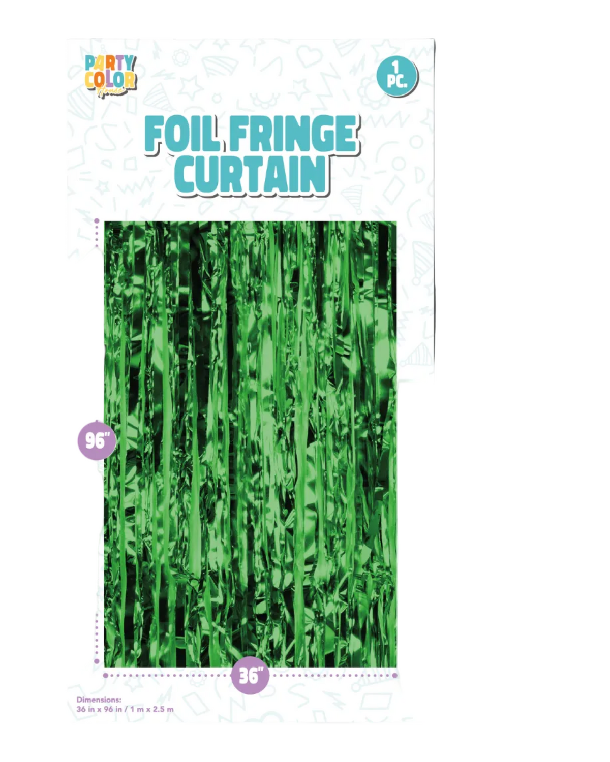 36x96"Green Foil Fringe Tinsel Curtain Backdrop