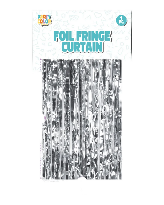 36x96" Silver Foil Fringe Tinsel Backdrop