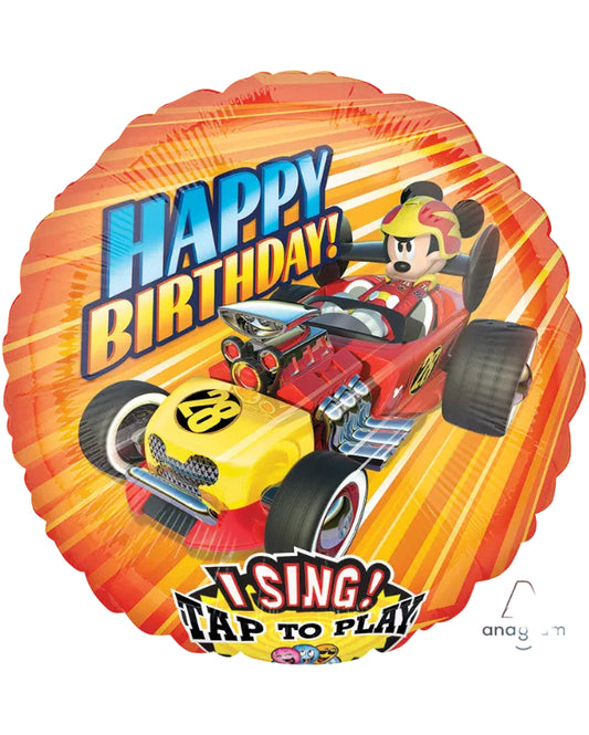 28"Mickey Roadster Racers Sing-A-Tune Birthday Foil Balloon
