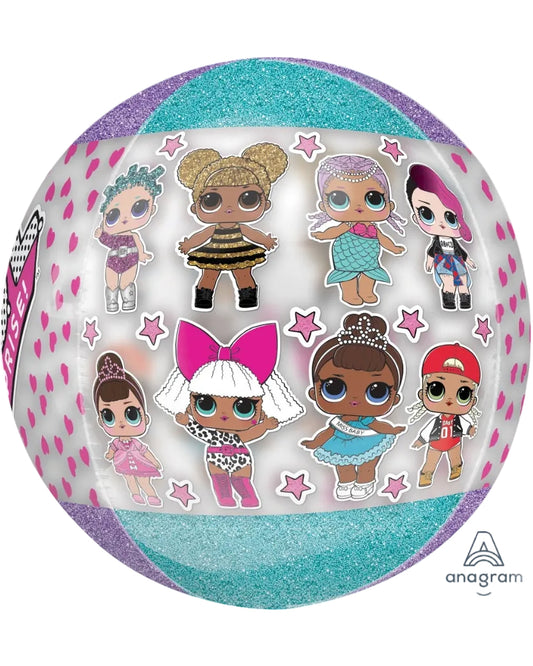 Decorative balloon with cartoon dolls on a white background