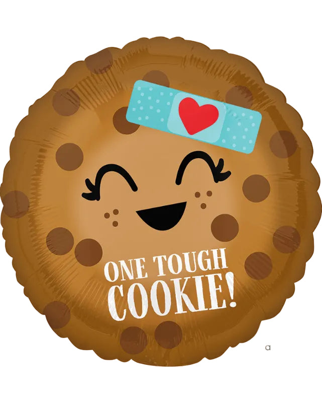 Balloon shaped like a cookie with a face and 'One Tough Cookie!' text, featuring the Anagram logo.