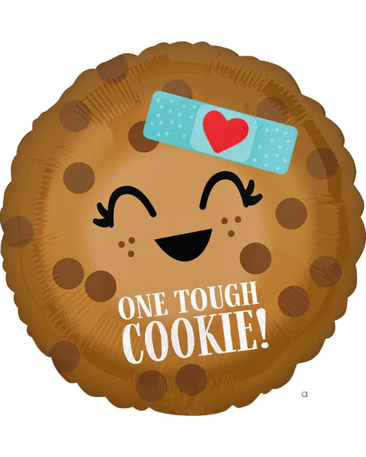 Balloon shaped like a cookie with a face and 'One Tough Cookie!' text, featuring the Anagram logo.