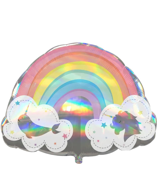 Colorful rainbow-shaped balloon