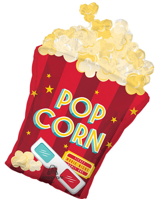 Movie Night Popcorn Foil Balloon