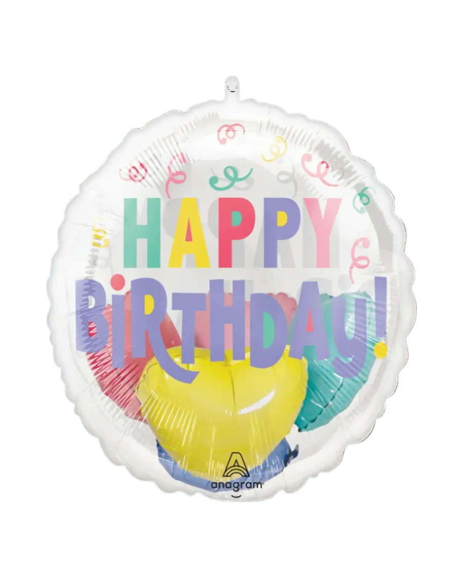 Colorful 'Happy Birthday!' balloon with Anagram logo on a white background