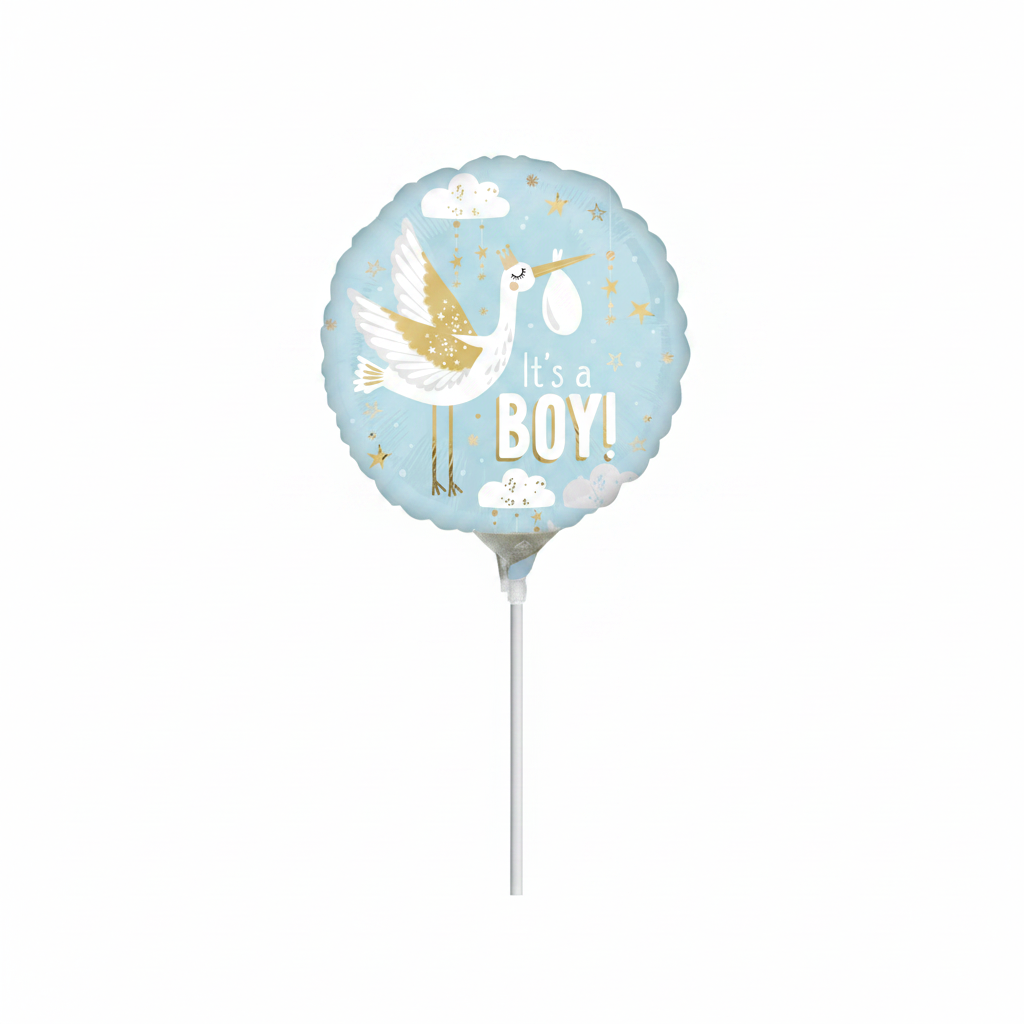 9"AirFill Satin  It's  A Boy Foil Balloon