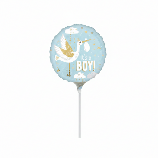 9"AirFill Satin  It's  A Boy Foil Balloon