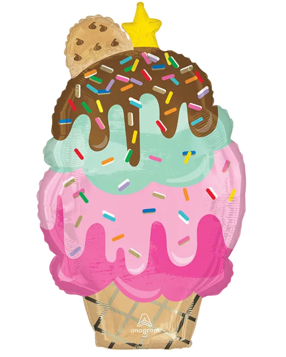 Here's The Scoop Ice Cream Cone Foil Balloon