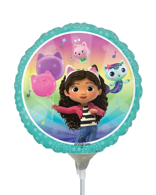 Balloon with a character and cartoon animals on a white background