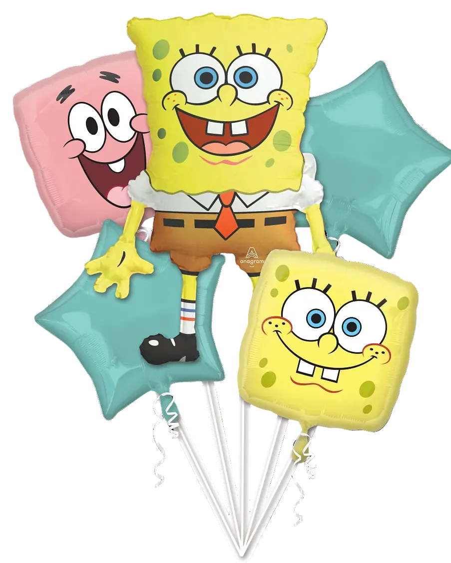 Set of SpongeBob SquarePants balloons on a white background