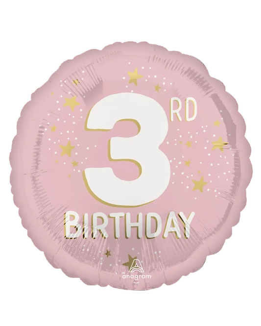 18" Little Miss 3rd Birthday Foil Balloon