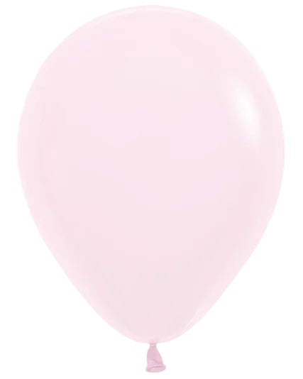 Single pink balloon on a white background
