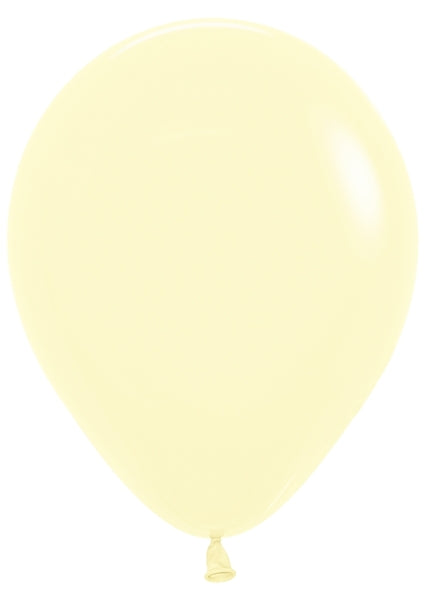 Sempertex 11"Latex Pastel Matte Yellow 100CT Balloons
