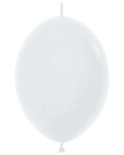 12" Sempertex  Link-O-Loon Latex White 50CT Balloons