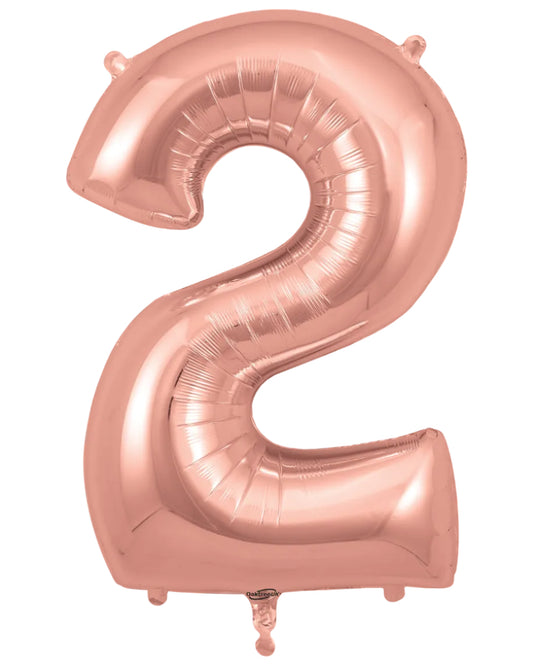 34"Rose Gold Number 2 Foil Balloon