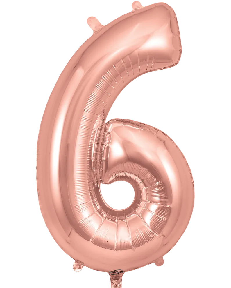 34"Rose Gold Number 6 Foil Balloon