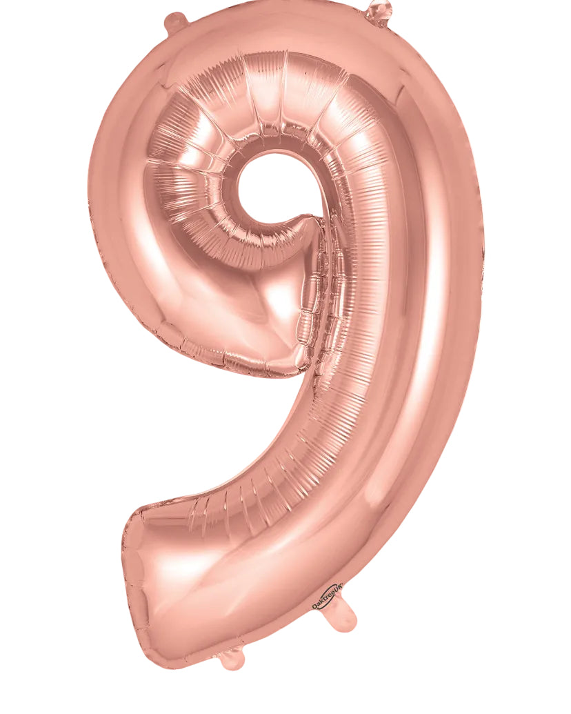 34"Rose Gold Number 9 Foil Balloon