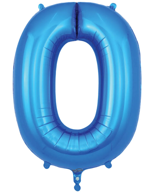 34"Blue Number 0 Foil Balloon