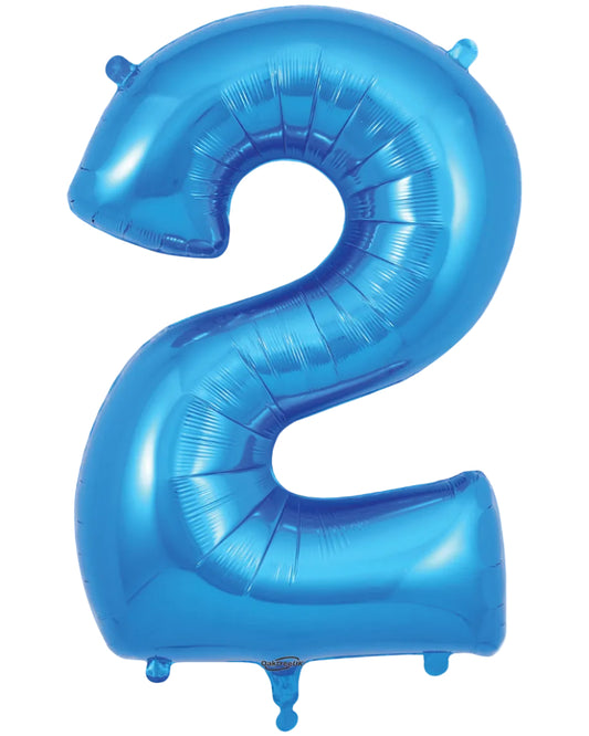 34"Blue Number 2 Foil Balloon