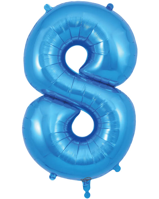 34"Blue Number 8 Foil Balloon