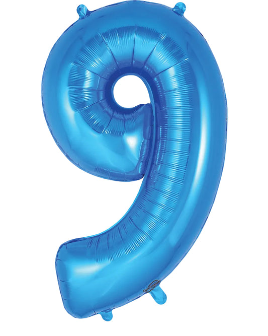 34"Blue Number 9 Foil Balloon