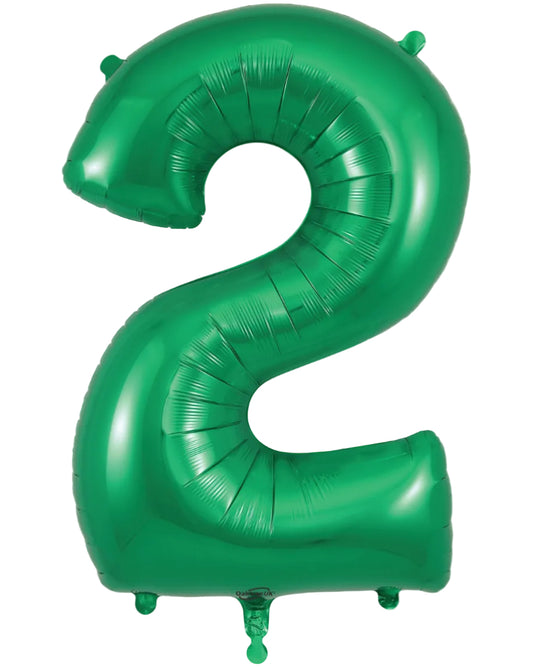 34"Number 2 Green Foil Balloon
