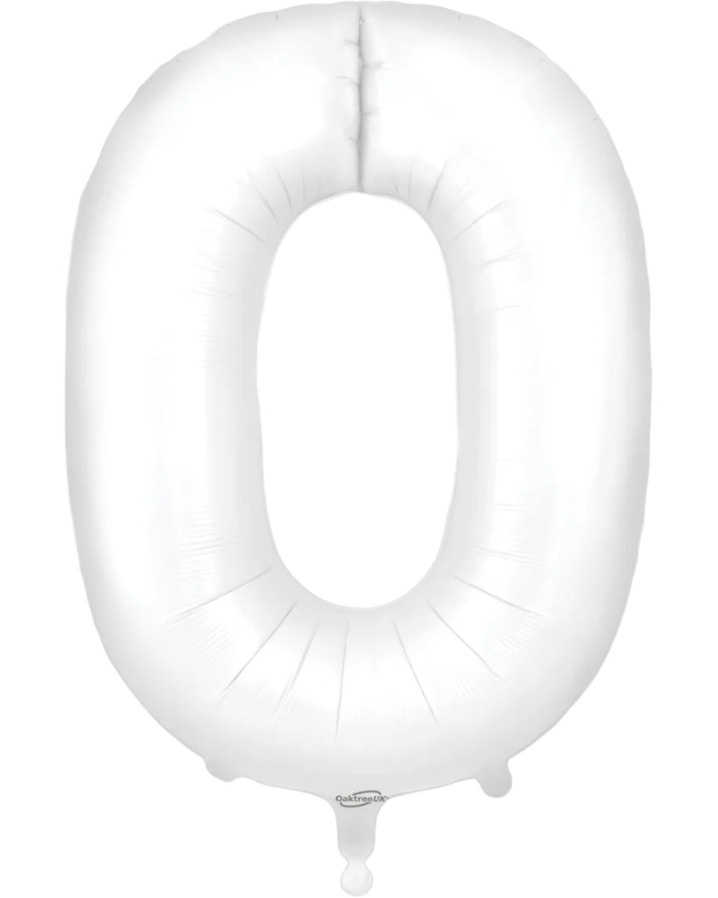 34"Number 0 Matte White Foil Balloon