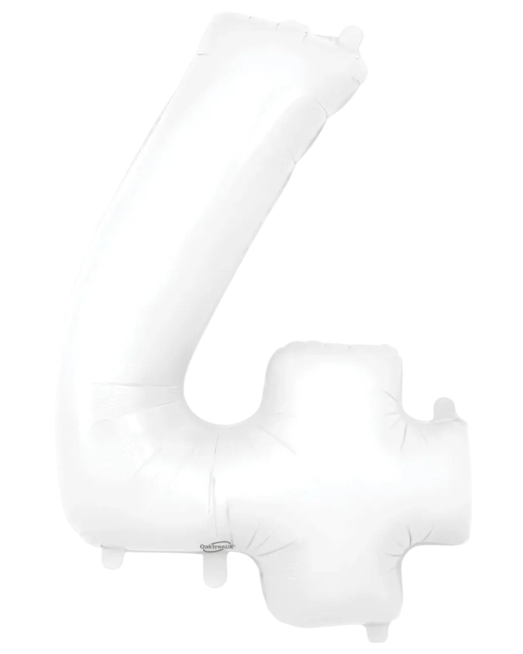 34"Number 4  Matte White Foil Balloon