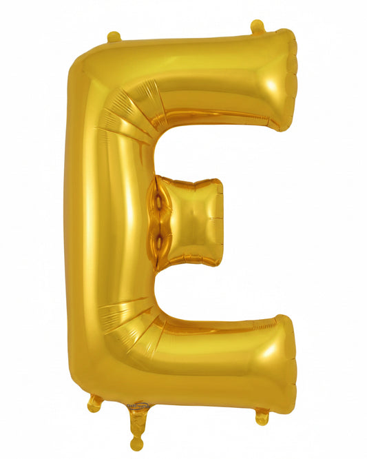 Gold letter 'E' balloon