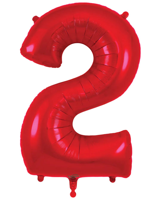 34"Number 2 Red Foil Balloon