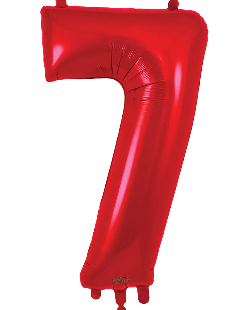34"Number 7  Red Foil Balloon