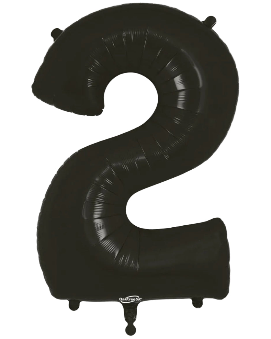 34"Black  Number 2 Foil Balloon