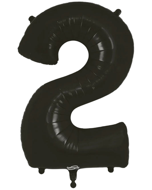 34"Black  Number 2 Foil Balloon