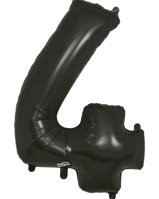 34"Black Number 4 Foil Balloon