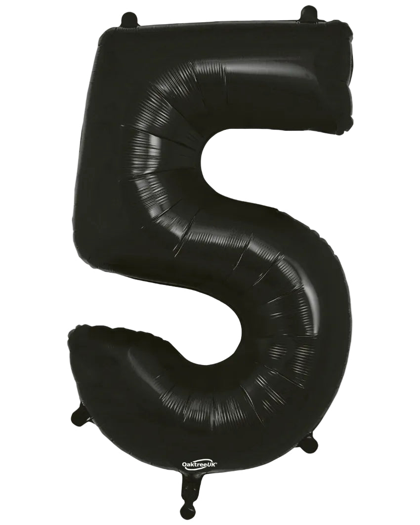 34"Black Number 5 Foil Balloon