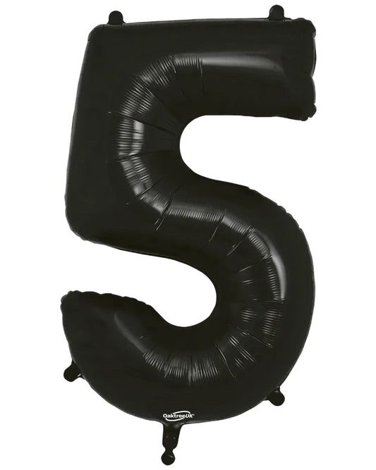 34"Black Number 5 Foil Balloon
