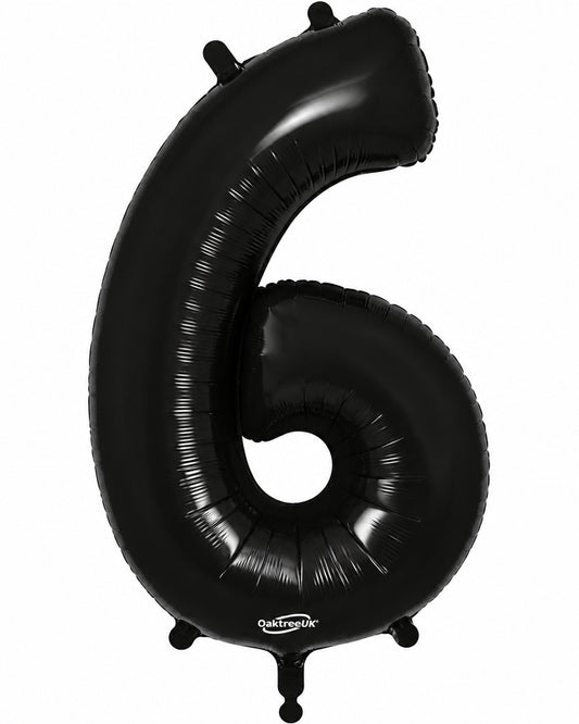 34"Black Number 6 Foil Balloon
