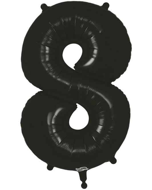 34"Black Number 8 Foil Balloon