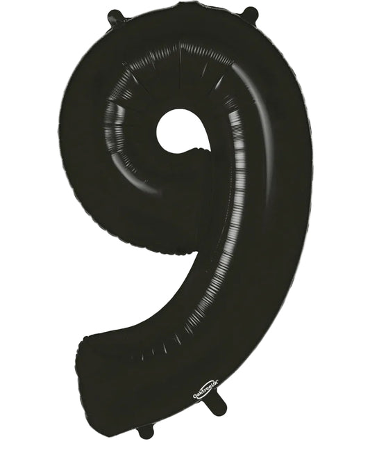 34"Black Number 9 Foil Balloon