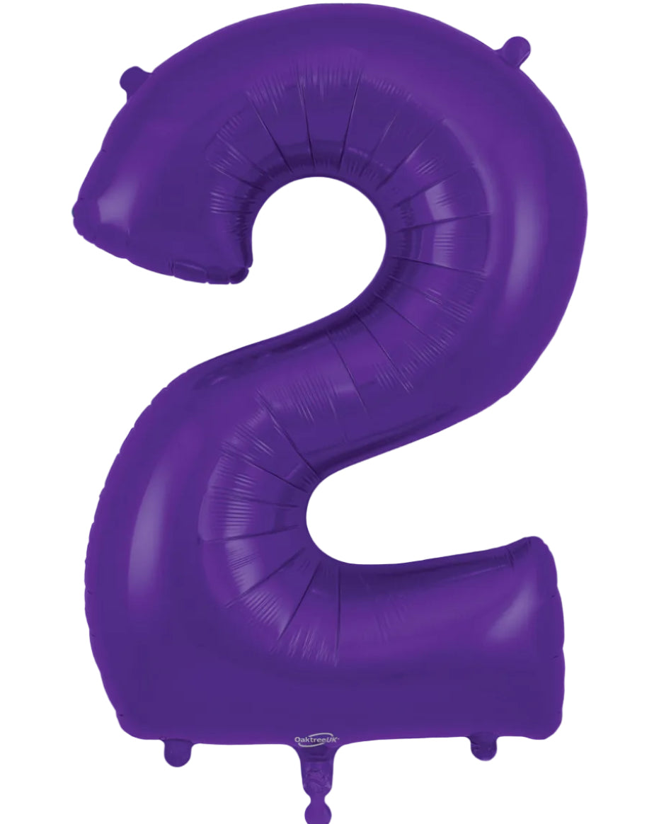 34"Purple Number 2 Foil Balloon