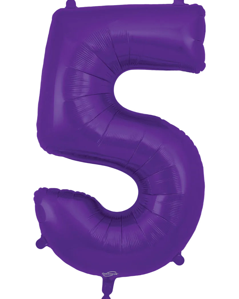 34"Purple Number 5 Foil Balloon