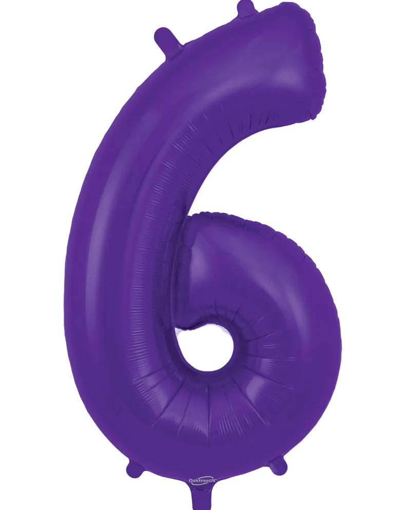 34"Purple Number 6 Foil Balloon