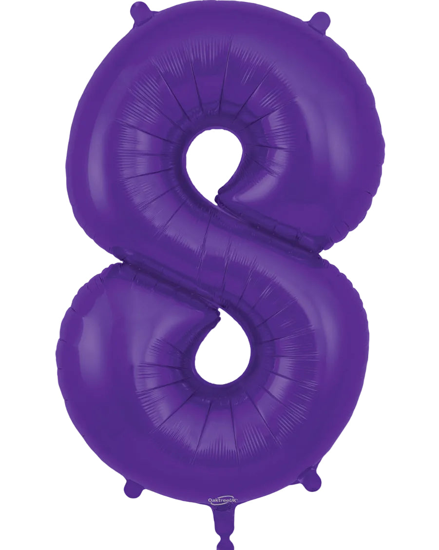 34"Purple Number 8 Foil Balloon