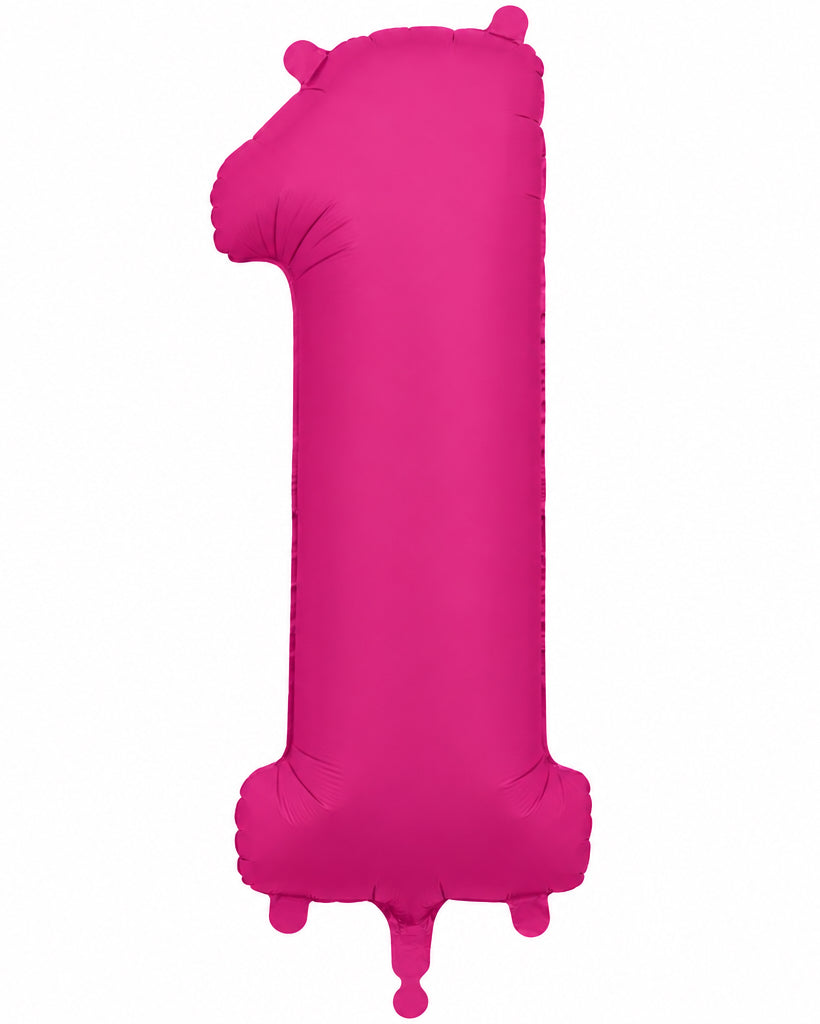34"Hot Pink Number 1 Foil Balloon