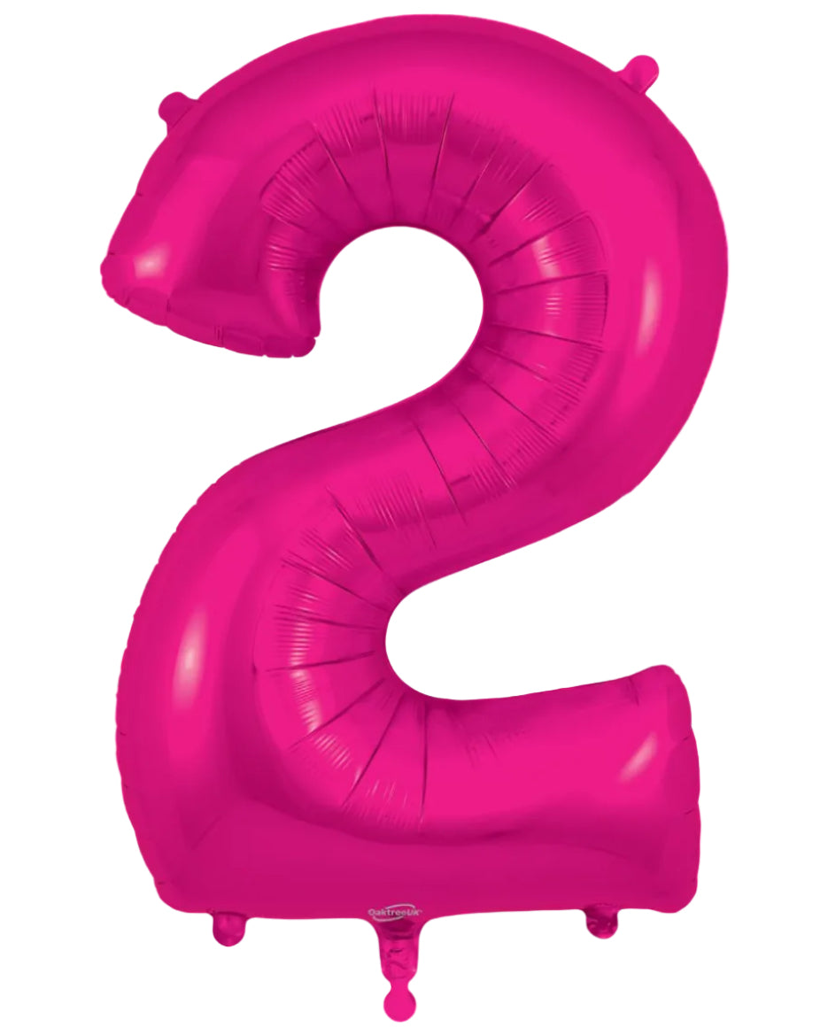 34"Hot Pink Number 2 Foil Balloon
