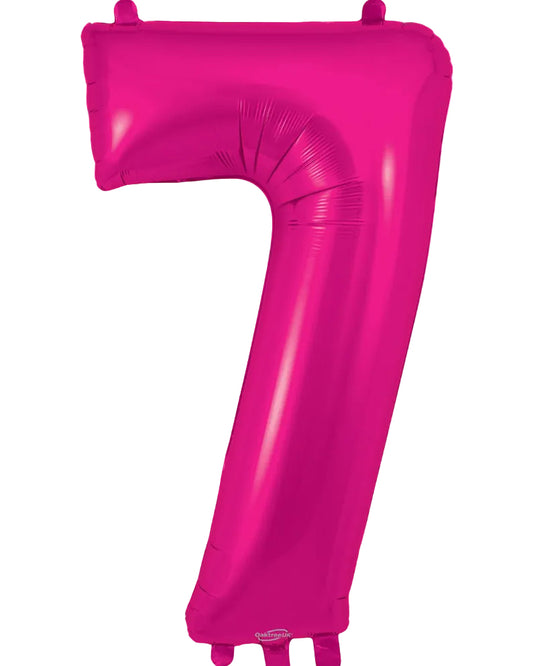 34"Hot Pink Number 7 Foil Balloon