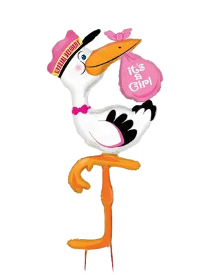 5 Foot Stork Girl Balloon