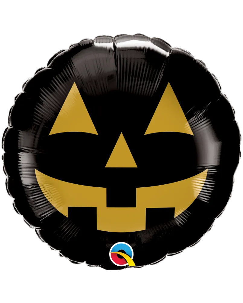 18" Jack Face Black&Gold Halloween Foil Balloon