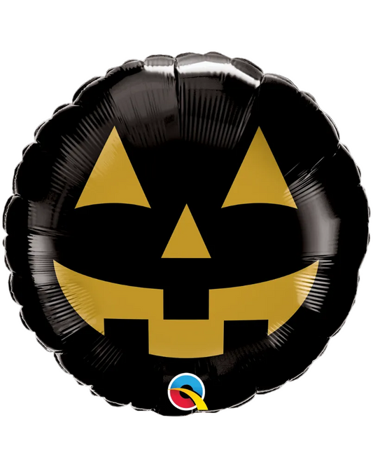 18" Jack Face Black&Gold Halloween Foil Balloon